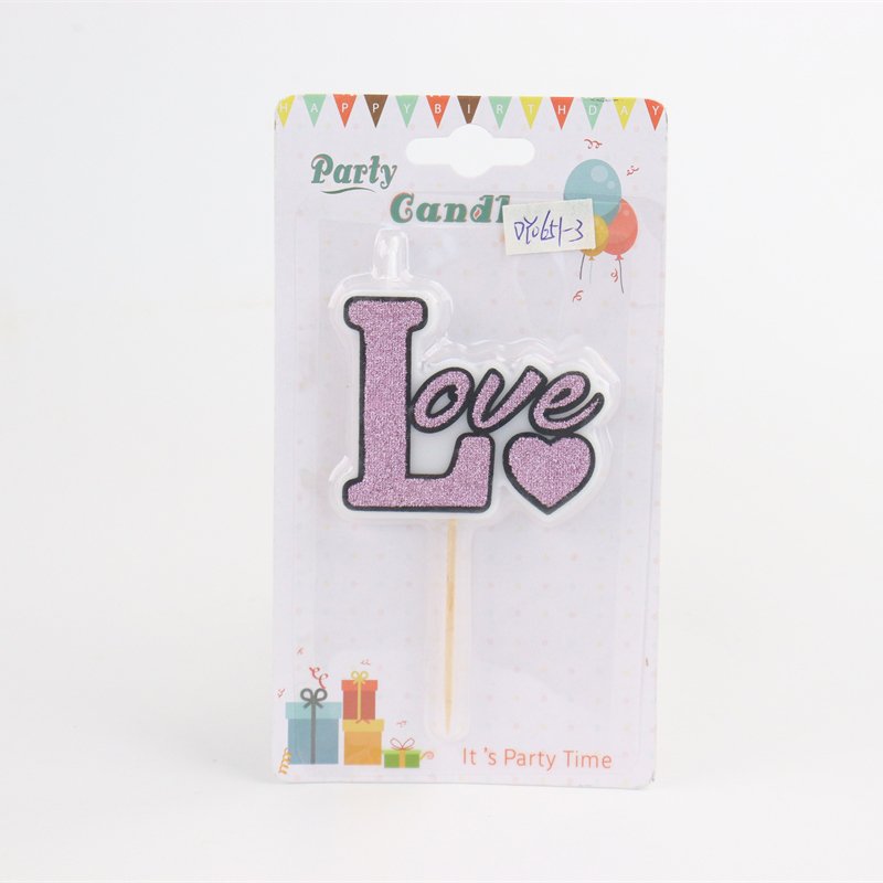 Custom Love Fancy Candles Happy Birthday Candles for Cake Decorating Supplies