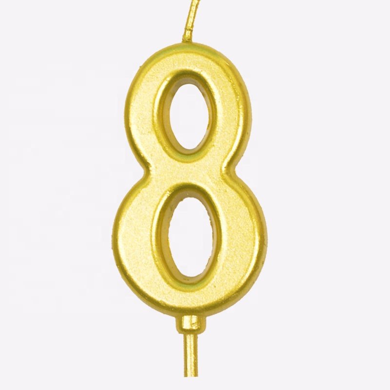 XJH Wholesale Festival Celebration Children Adult Creative Party Decoration 3D Gold Number 0-9 Cake Birthday Candles