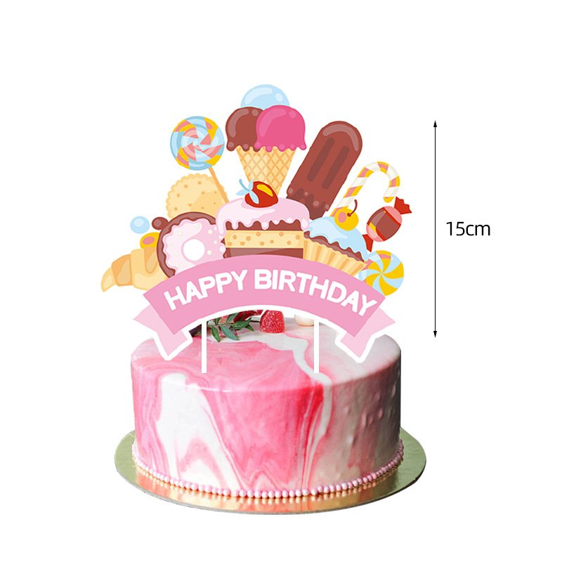 Start Party Donut Theme Birthday Party Decorative Pull Flag Small Insert Row Donut Spiral Hanging Party Holiday Supplies