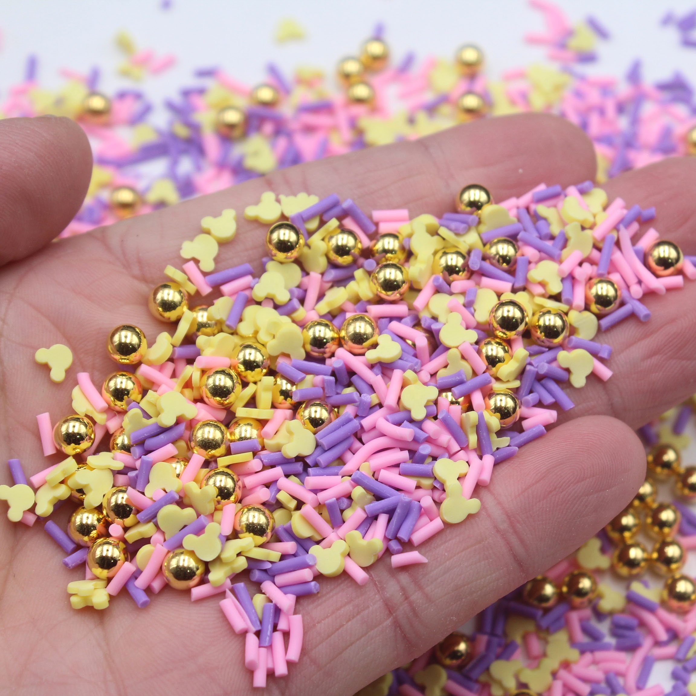 1KG/bag 5mm Heart Clay Slice Mixed Dolphin Shell Sequins Candy Sprinkles Faux Pearls Slime Supplies Filler