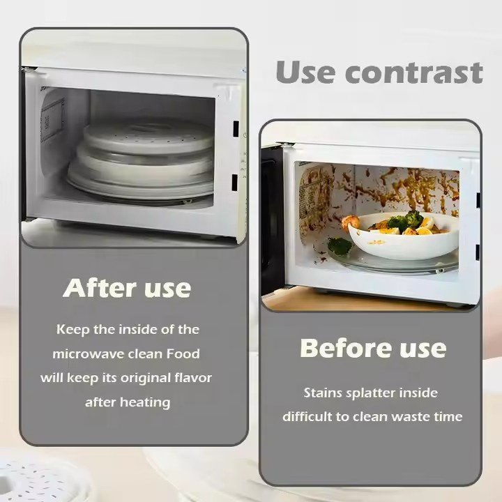 YY 2 in 1 Microwave Place Mat & Food Cover for Splatter Guard Multi-use Collapsible Microwave Splatte Cover for Food kitchenware