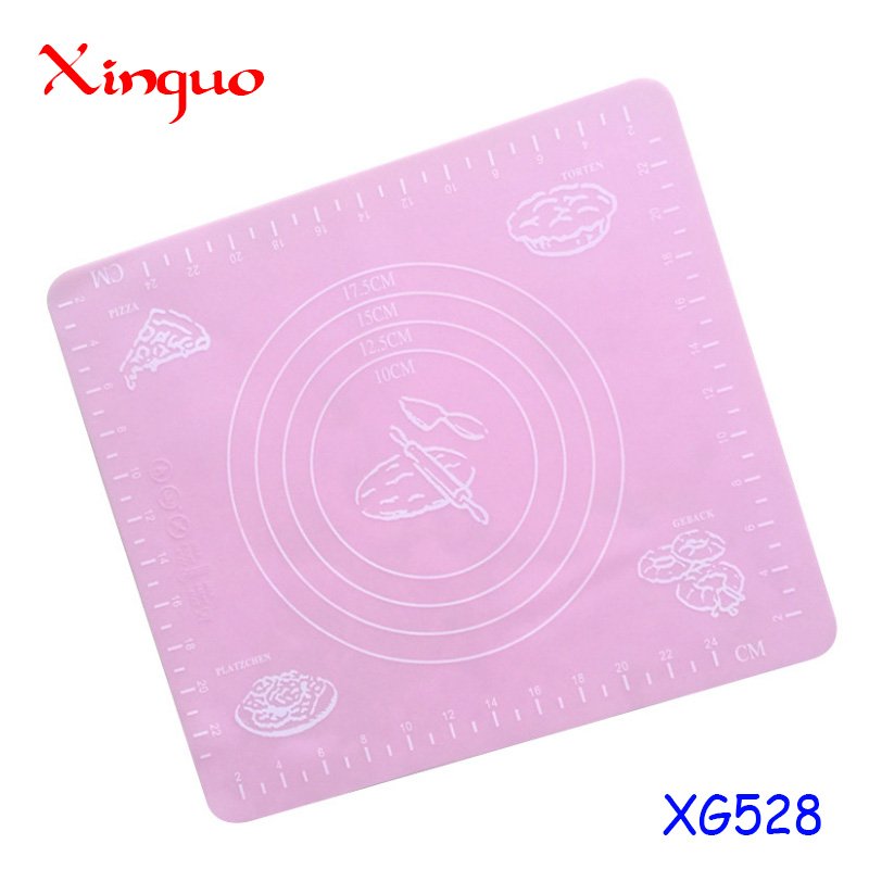 xg1234 26*29 easy-clean table mat kitchen supplies custom silicone baking mat cake decorating