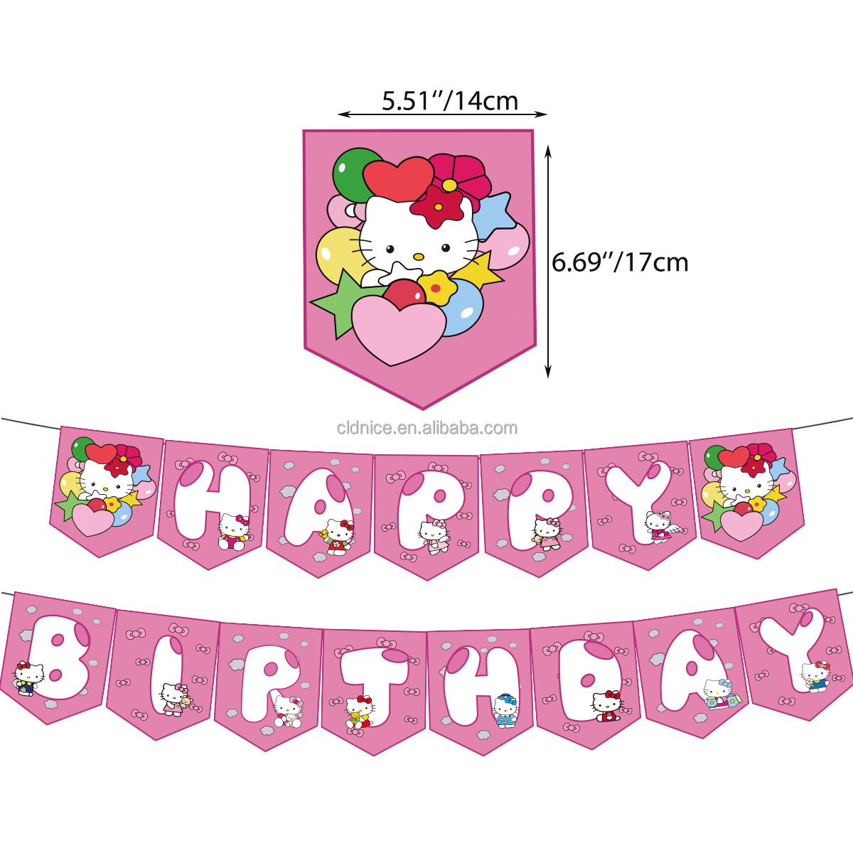 Nice Hello Kitty Girls Birthday Party Disposable Tableware Cake Topper Balloon Kids Favors Kt Balloon Party Decor Supplies