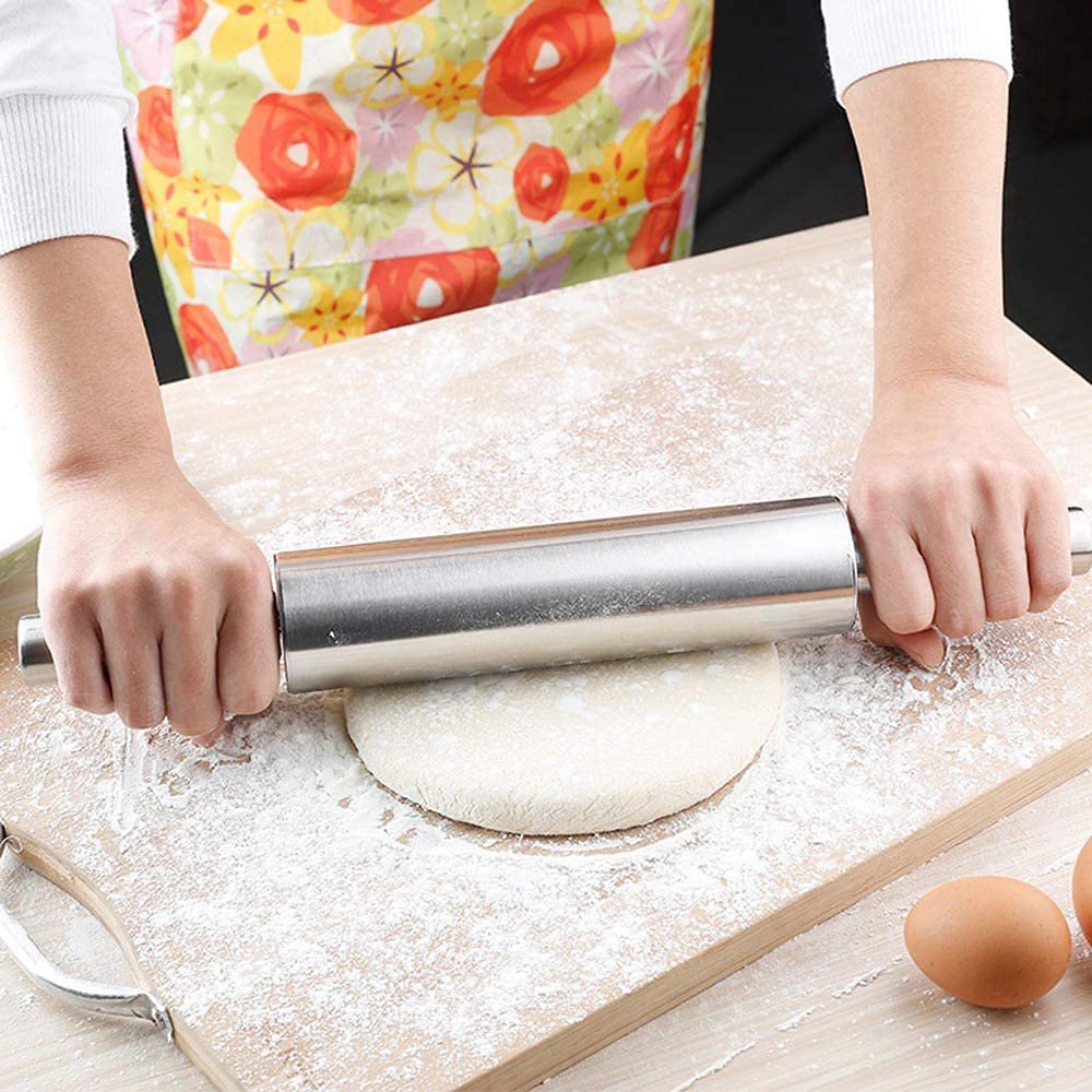 Factory Supply Bakeware Item Best Seller Wholesale Stainless Steel Rolling Pin Smooth Metal Roller Accessories Tool