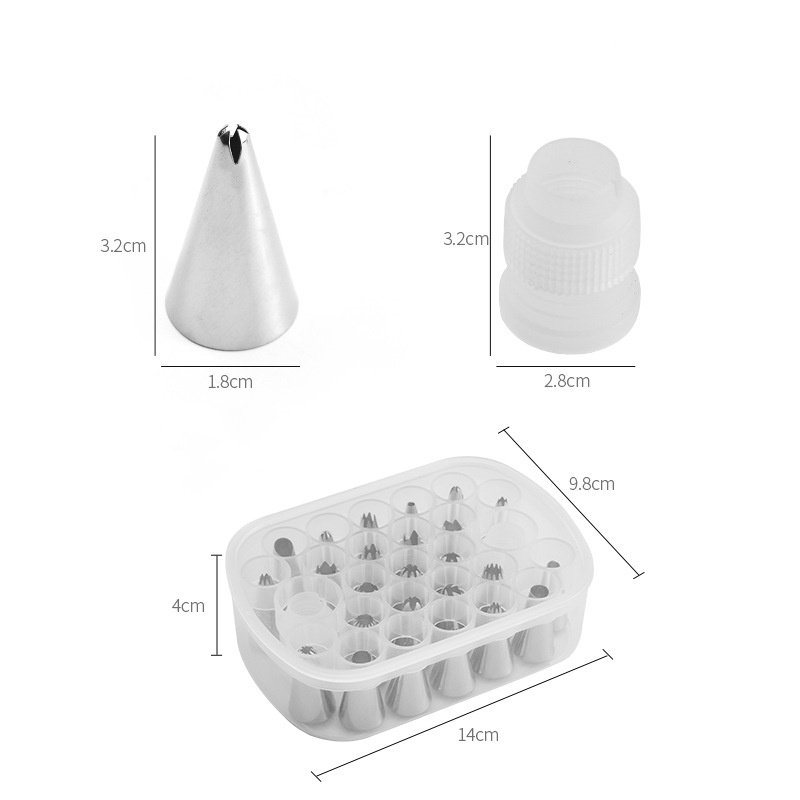 27-Pcs set Piping Tips Cake Decorating Supplies DIY Baking Tools Set for Cupcake Cookies Ice cream Birthday Party Tools Nozzle