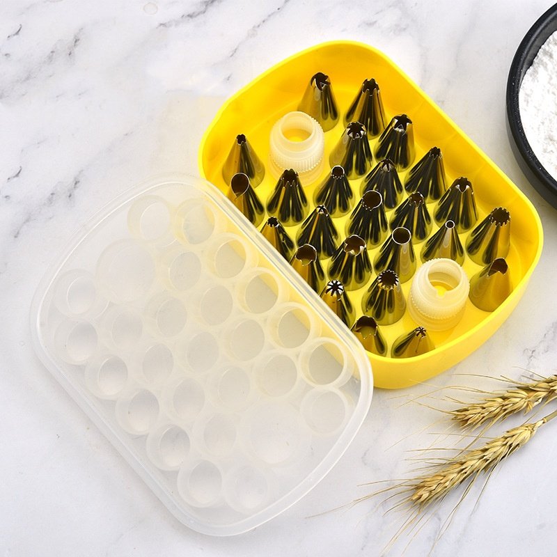 27-Pcs set Piping Tips Cake Decorating Supplies DIY Baking Tools Set for Cupcake Cookies Ice cream Birthday Party Tools Nozzle