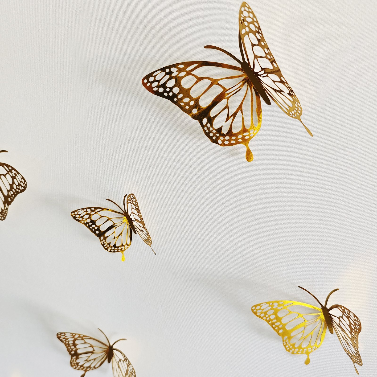 AnnieLu Cake Decorating Supplies Gold Butterfly 3D Wall Decor Stickers Mural Stickers for Home Room Wedding Decorations