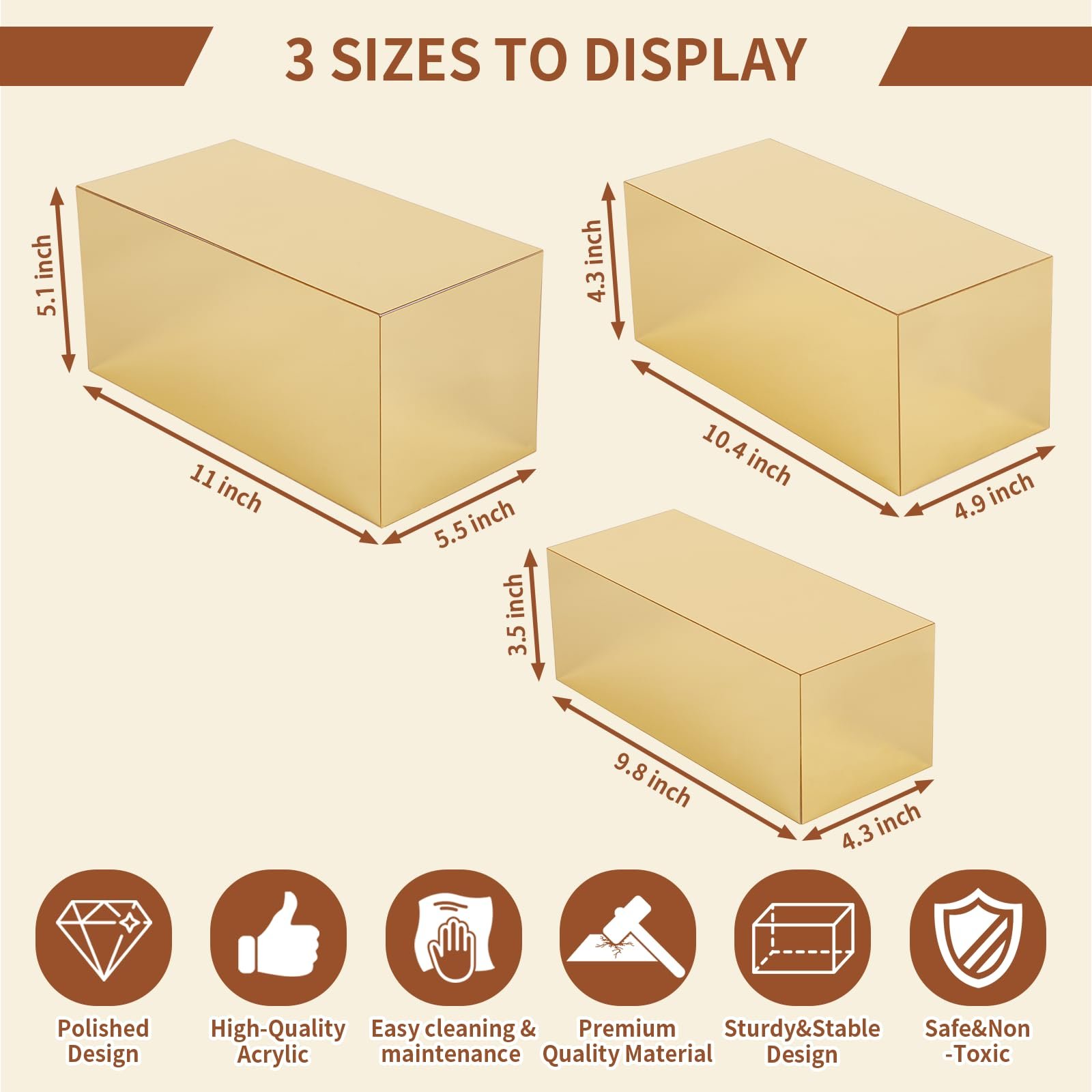 Factory wholesale 3Pcs Party Buffet Risers Collectibles Jewelry Figures Show Acrylic Food Display Risers for wedding decoration