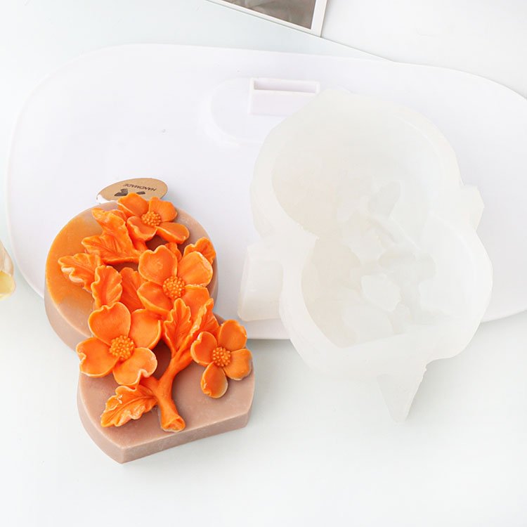 Plane Relief Flower Silicone Candle Molds Sunflower Rose Gypsum Decorations Casting Mould DIY Soap Aromatherapy Candle Making