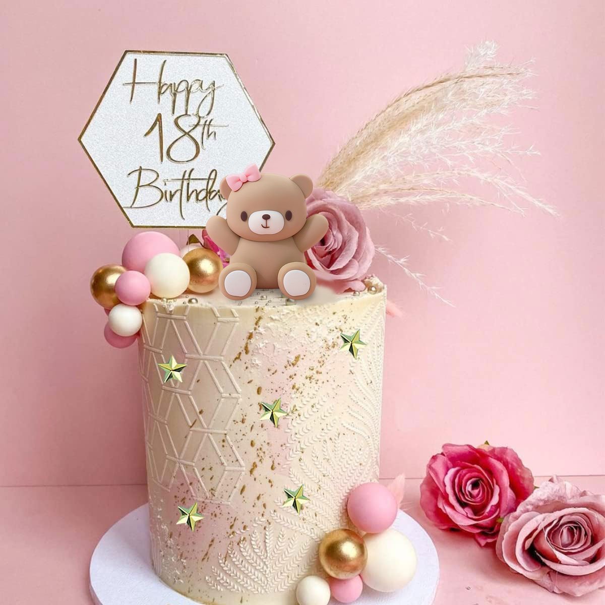 Brown Bear mini Balloons Balls Cake Toppers for Birthday Baby Shower Party Decorations