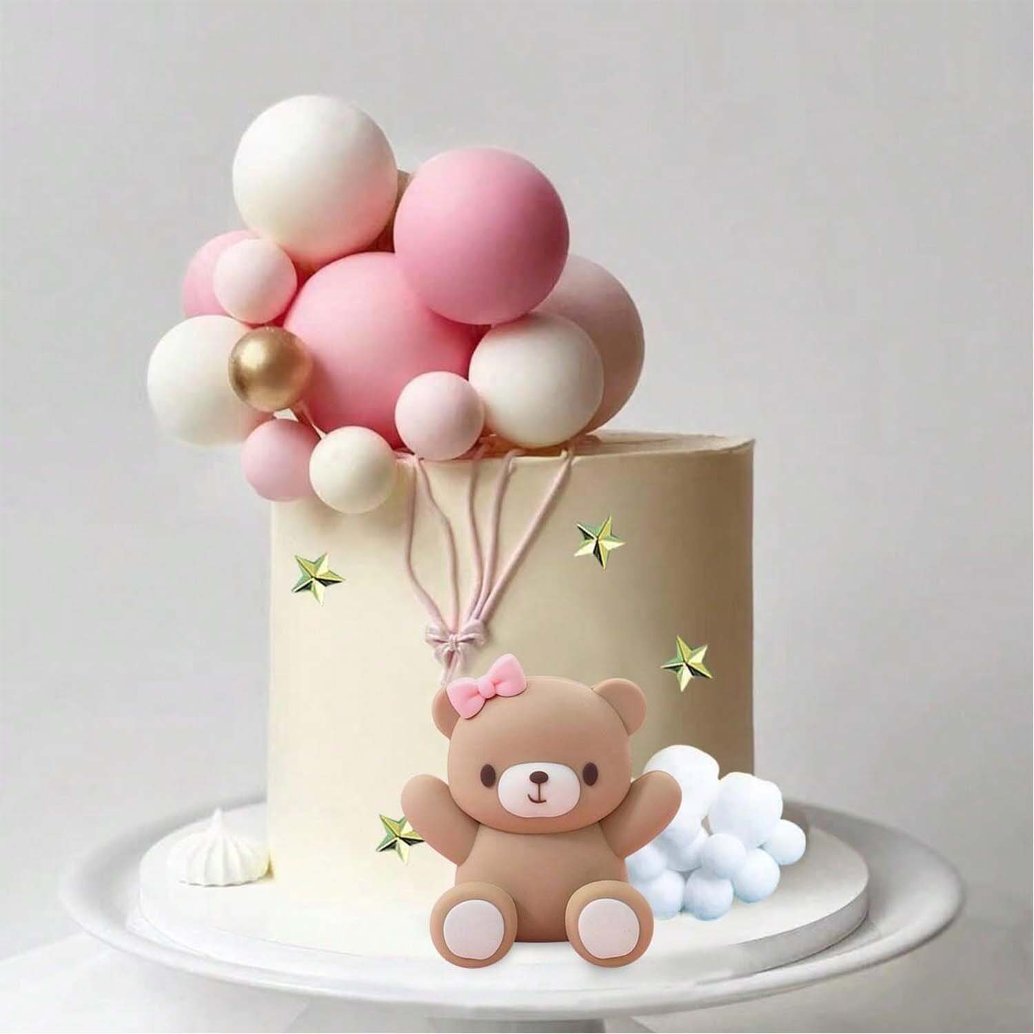 Brown Bear mini Balloons Balls Cake Toppers for Birthday Baby Shower Party Decorations