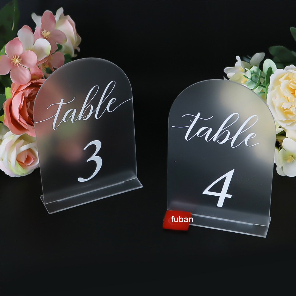 New Custom Transparent Frosted Acrylic Wedding Decorations-DIY Table Number Plate and Arch Seat Plate for Banquets