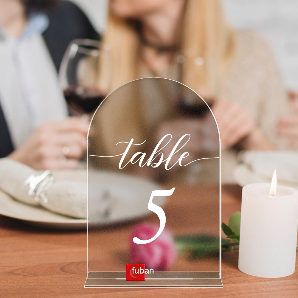 New Custom Transparent Frosted Acrylic Wedding Decorations-DIY Table Number Plate and Arch Seat Plate for Banquets