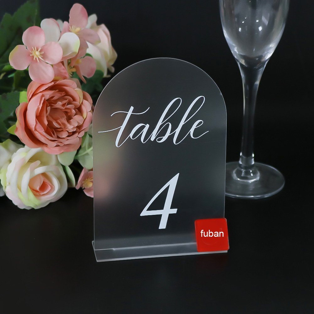 New Custom Transparent Frosted Acrylic Wedding Decorations-DIY Table Number Plate and Arch Seat Plate for Banquets