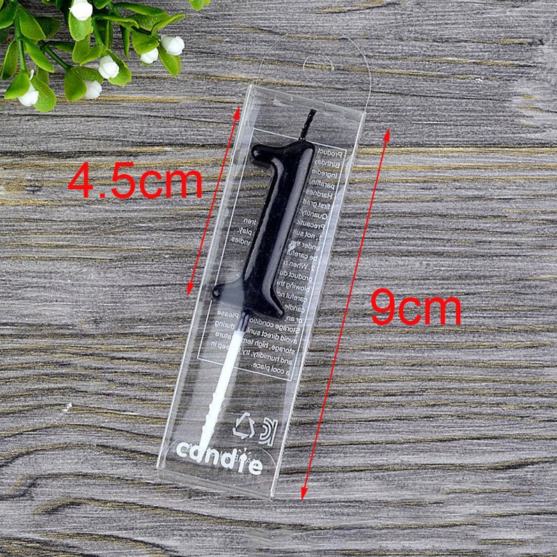 Happy Birthday Festive Party Supplies-Black Red Number 0-9 Smokeless Cake Candles Paraffin Wax Birthday Party Cake Home