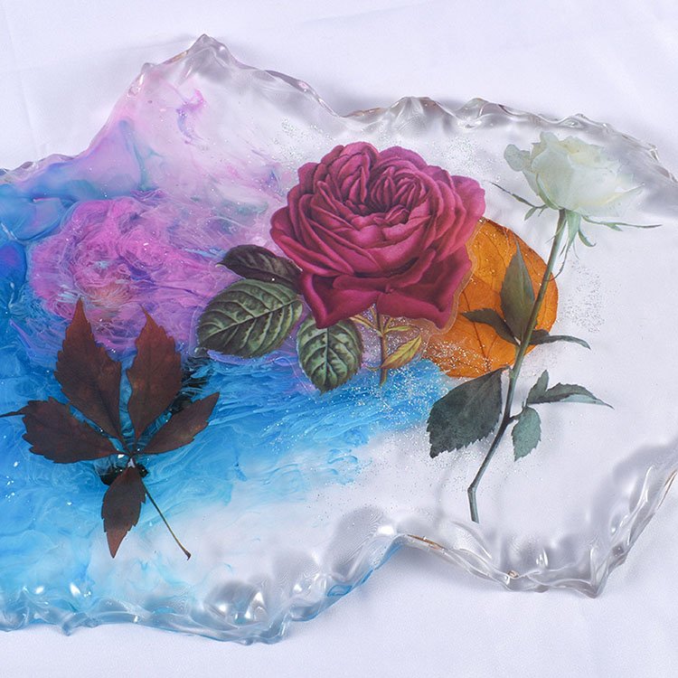 DIY crystal glue mold transparent material flower plant glue filling sticker transparent PET material flower leaf sticker Acces