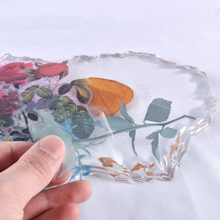 DIY crystal glue mold transparent material flower plant glue filling sticker transparent PET material flower leaf sticker Acces