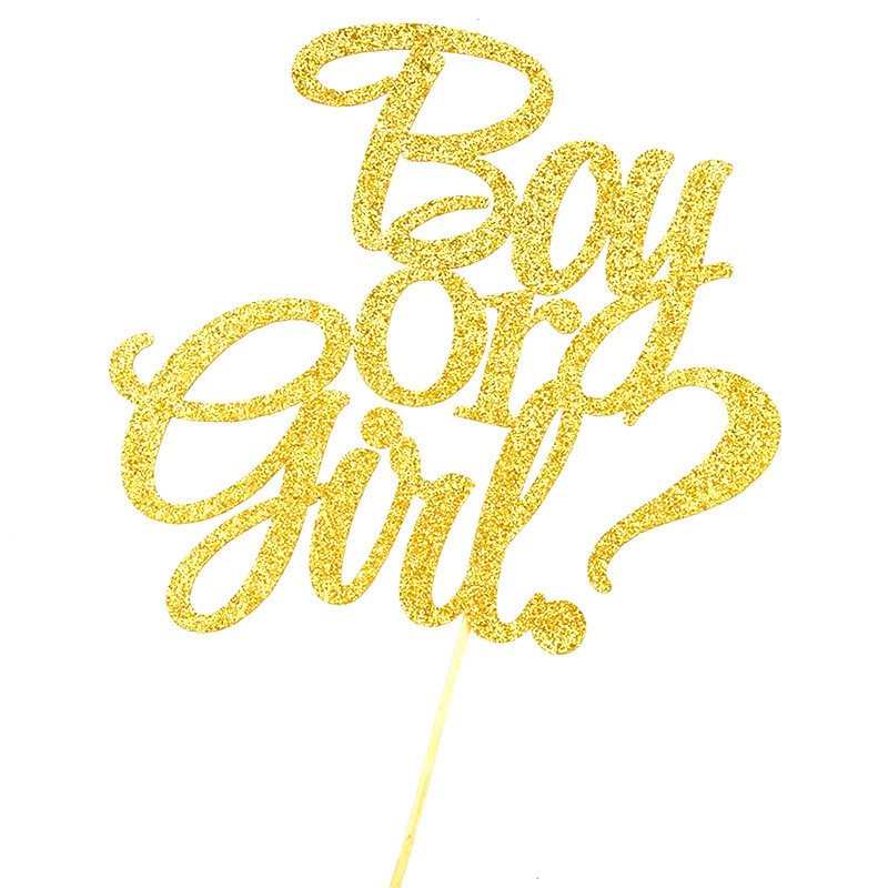 DIY Glitter Gender Reveal Cake Decoration Boy or Girl Cake Topper Baby Shower Gender Reveal Party Supplies SP-100