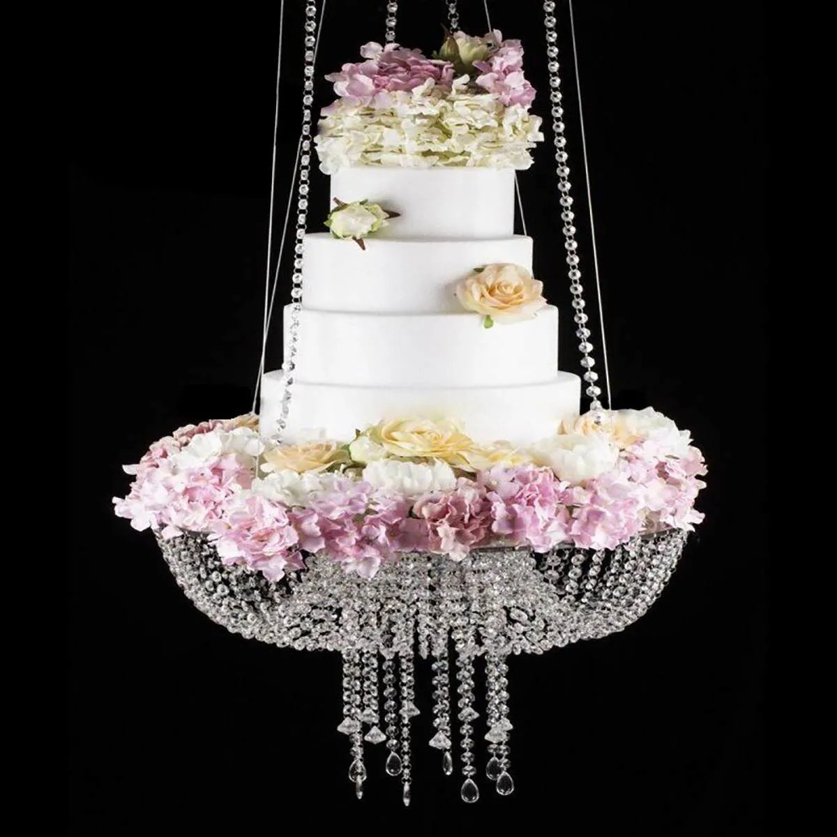 Crystal Beaded swing cake stands wedding cakes chandelier centerpieces stand wedding decorations