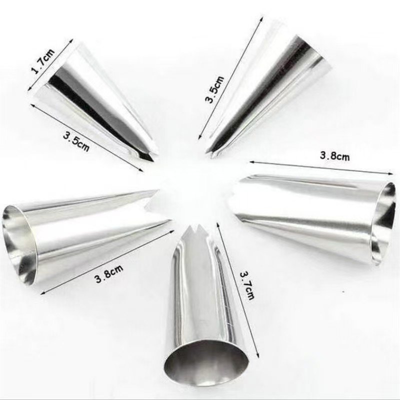 5pcs Stainless Steel Make Leaf Cake Nozzle Set Cake Decorator Piping Nozzles Tool Cupcake Tool Tips Baking Accessories Wholesale