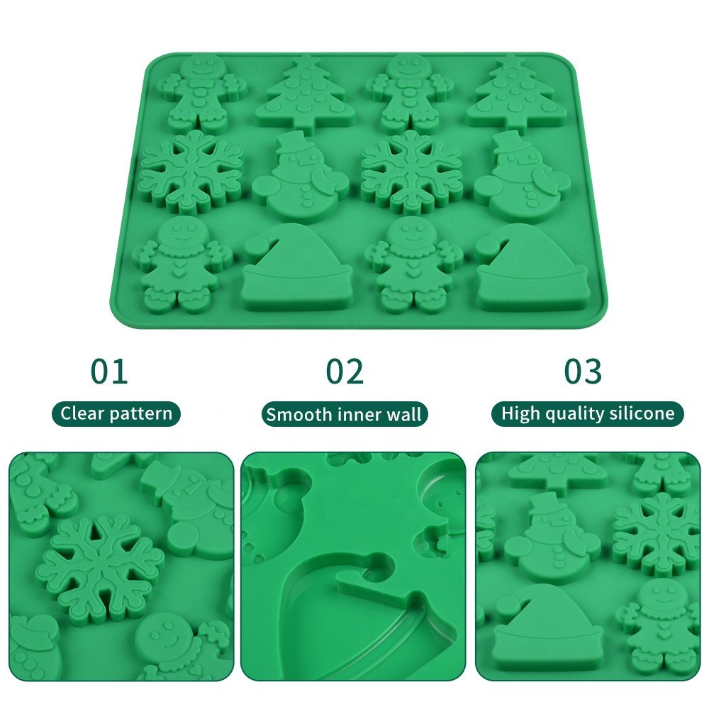 BPA Free Gingerbread Man Shape Silicone Cake Decorating Fondant Molds Christmas Pastry Tools Cake Decorating Supplies