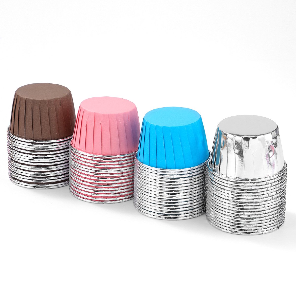 Wholesale Muffin Cupcake Cups Disposable Wrapper Double Sided Aluminum Foil Roll Mouth Paper Cup