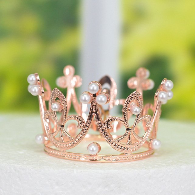 Flower Wedding Birthday Cake Topp Accessories Children Performance Crown Girls Crown Silver Gold Pearl Light Luxury Mini Crown