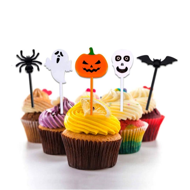Cake decorations Halloween themed plastic fruit inserts cupcakes Plug-in cake decorations party supplies for party decorations