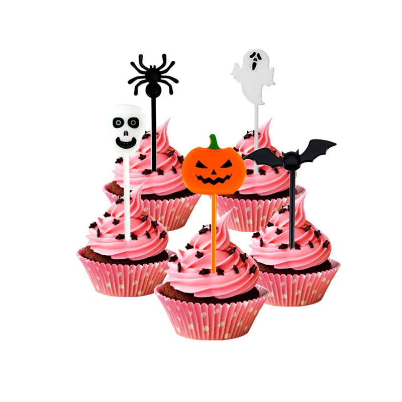 Cake decorations Halloween themed plastic fruit inserts cupcakes Plug-in cake decorations party supplies for party decorations