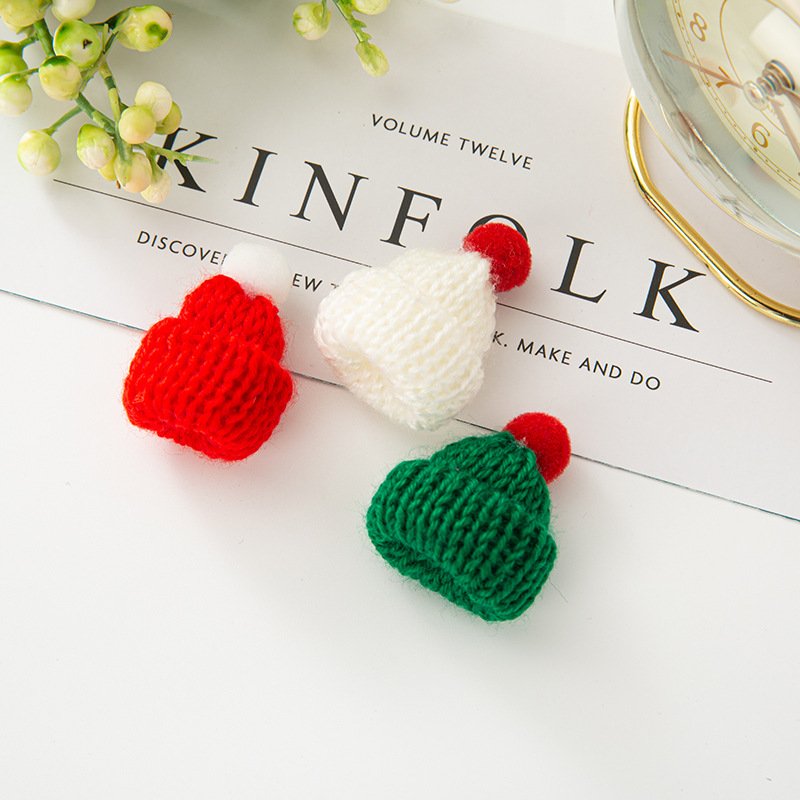 Wholesale Multi Color Mini Knitting Hats Doll Hat DIY Craft Knitting Decoration Christmas Hat Accessories