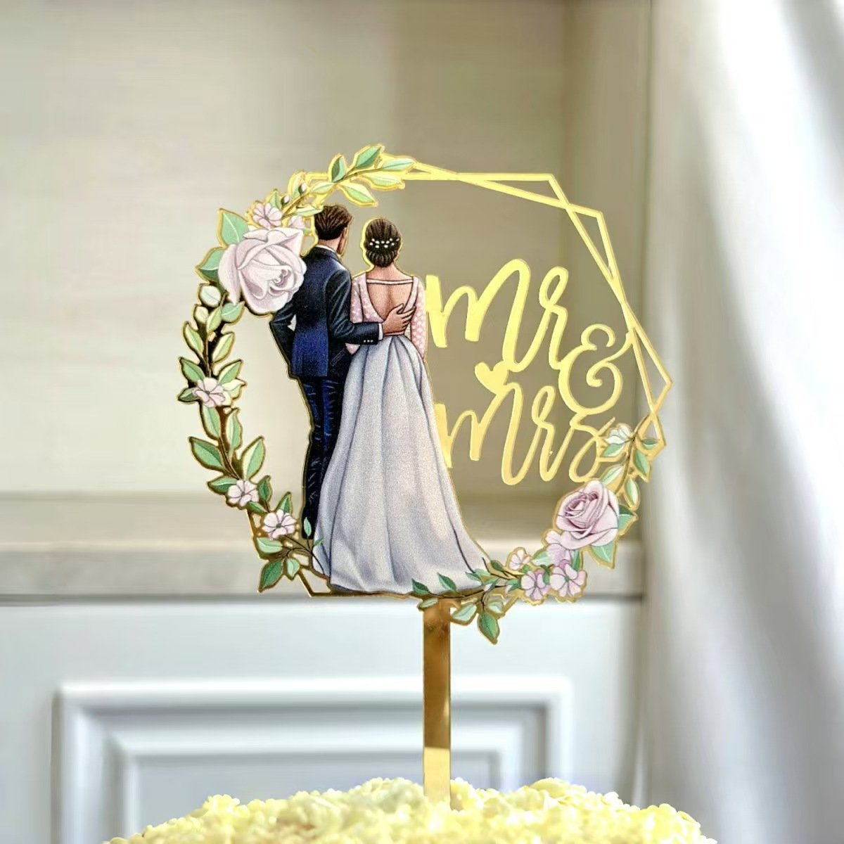 new arrival Mr & Mrs Wedding Cake Topper acrylic Cake Decoration Wood Wedding Decor for Wedding Supplies