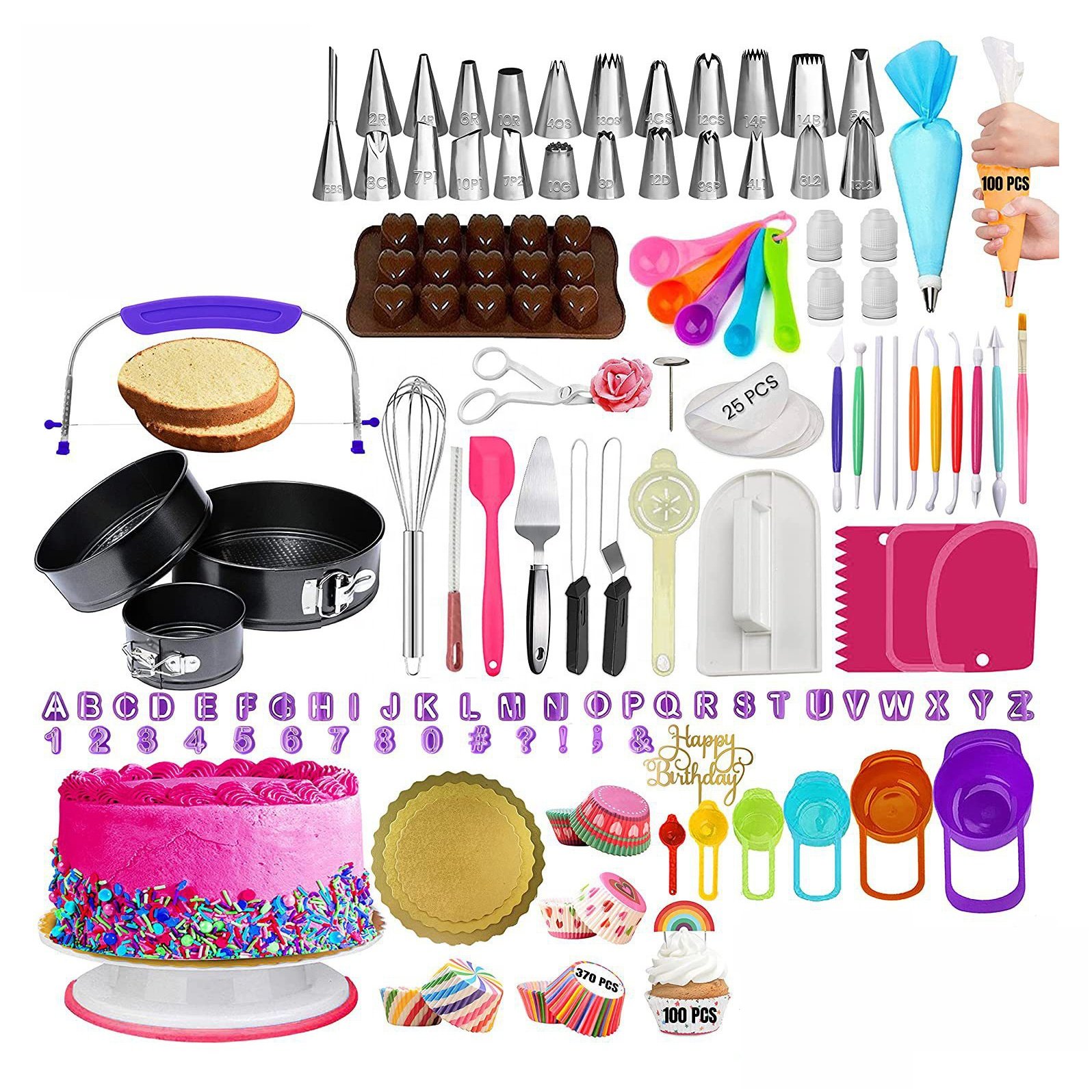 700 PCSCake Turntable Tools Cake Decorating Supplies Kit Baking Tools For Beginners Cake Making Tools