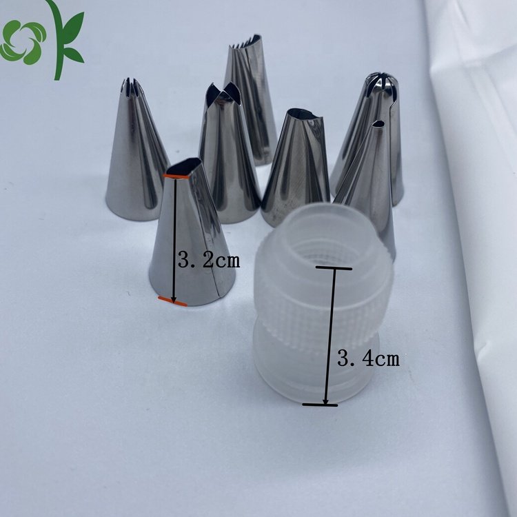 OKSILICONE High Quality 9 Pcs Cake Decorating Supplies Kit Baking Pastry Tools Baking Accessories Set Reusable Shopping Cake Bag