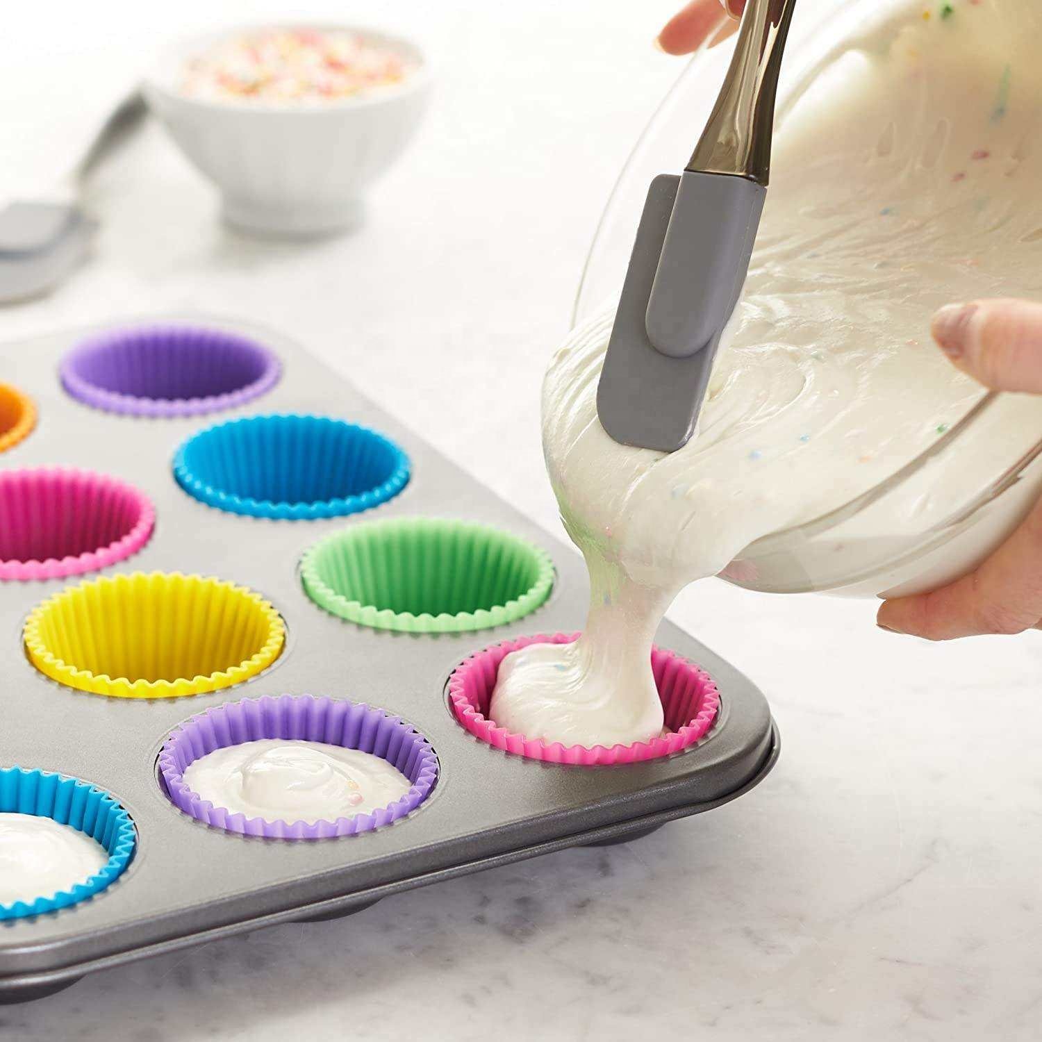 Home Kitchen Cooking Supplies Cake Decorating Tools Silicone Cake Cup Round Shaped Muffin Cupcake Baking Molds
