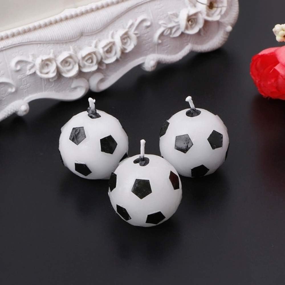 Gold White Football Smiley Face Round Candle Birthday Cake Decoration Party Supplies