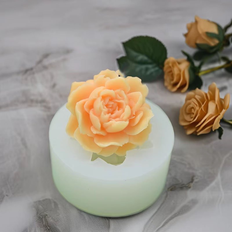 3D Lotus Flower Shape Non-Stick Fondant Cake Decorating Jasmine Rose Silicone Molds Aromatherapy Candle Molds for Cake Tools