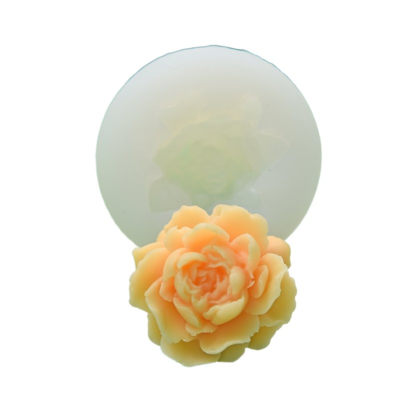 3D Lotus Flower Shape Non-Stick Fondant Cake Decorating Jasmine Rose Silicone Molds Aromatherapy Candle Molds for Cake Tools