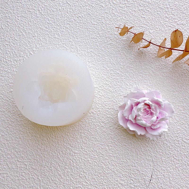 3D Lotus Flower Shape Non-Stick Fondant Cake Decorating Jasmine Rose Silicone Molds Aromatherapy Candle Molds for Cake Tools