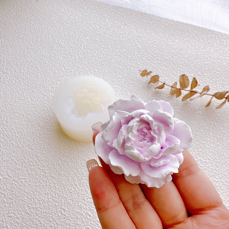 3D Lotus Flower Shape Non-Stick Fondant Cake Decorating Jasmine Rose Silicone Molds Aromatherapy Candle Molds for Cake Tools