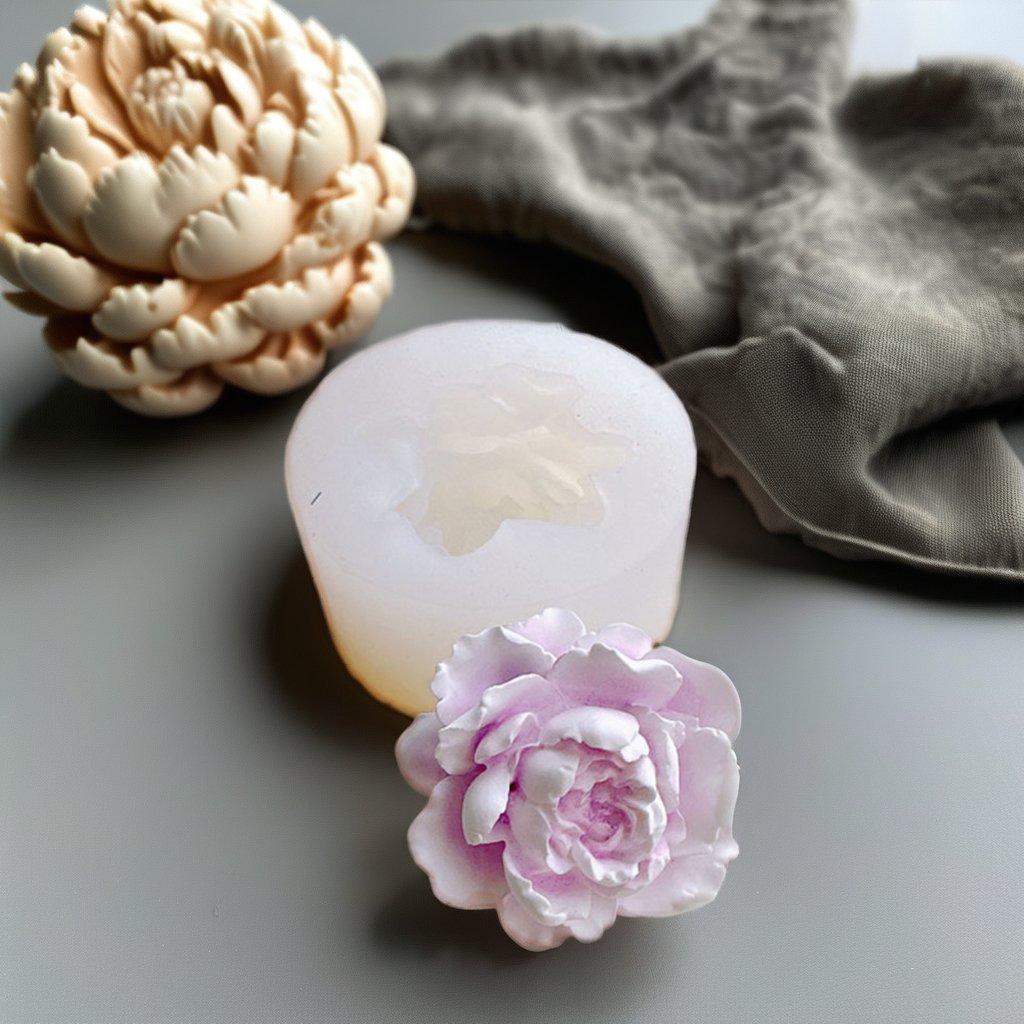 3D Lotus Flower Shape Non-Stick Fondant Cake Decorating Jasmine Rose Silicone Molds Aromatherapy Candle Molds for Cake Tools