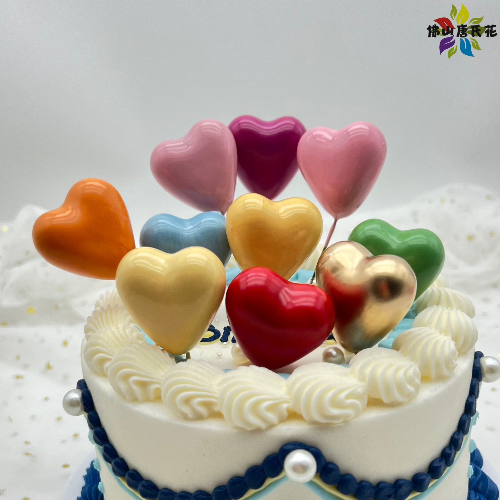 Blue Heart-Shaped Cake Topper for Party and Baby cake Decorations cake decorating supplies for party supplies