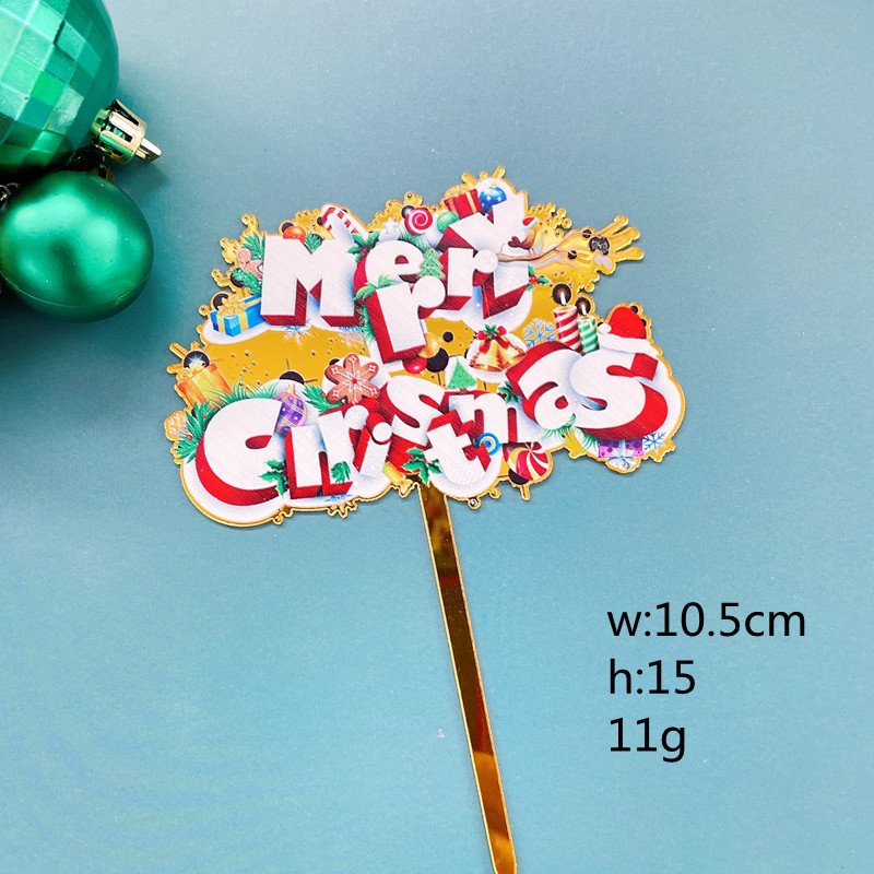 New Arrivals Christmas Acrylic Cake Topper Cake Decorating Supply Cake Accessories Xmas Tree Happy New Year Topper for baking