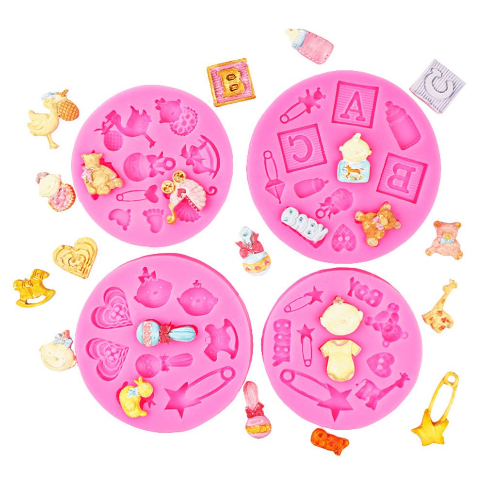 Baby series silicone mold creative baked cake decoration chocolate dry pace fondant production props