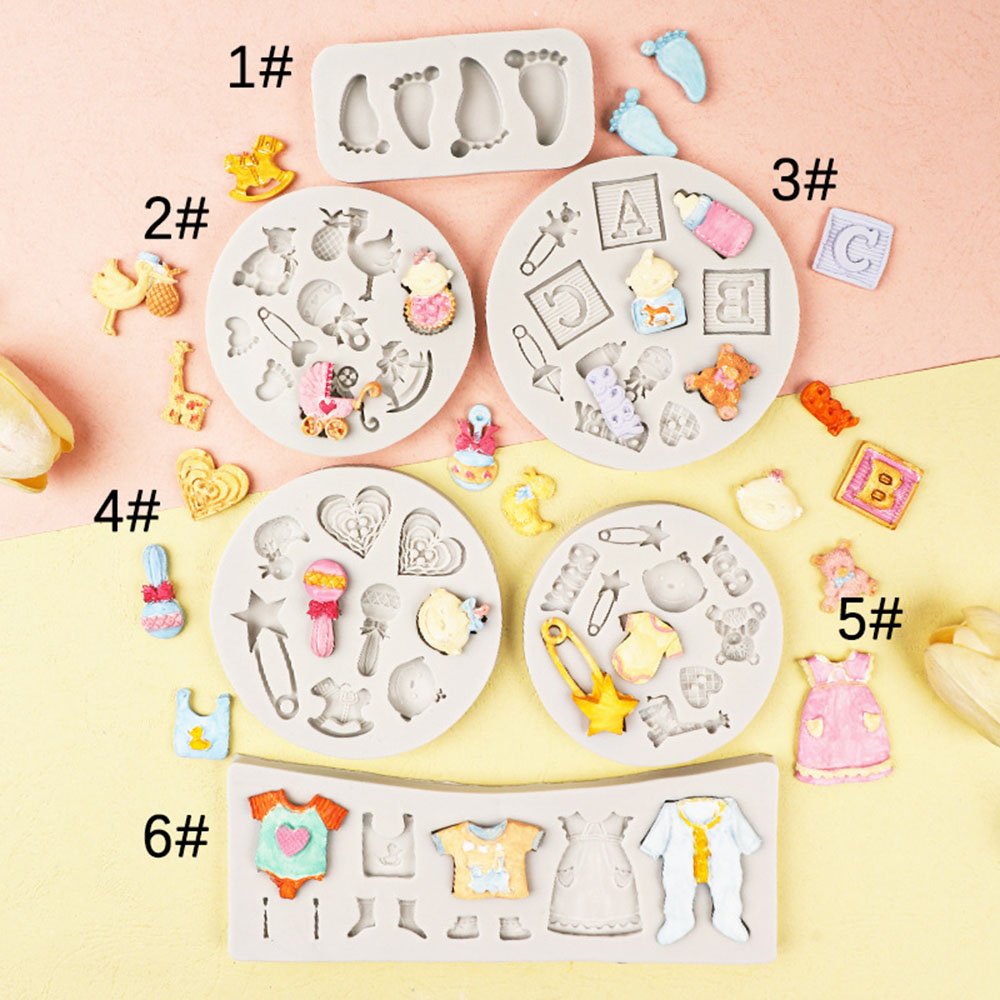Baby series silicone mold creative baked cake decoration chocolate dry pace fondant production props