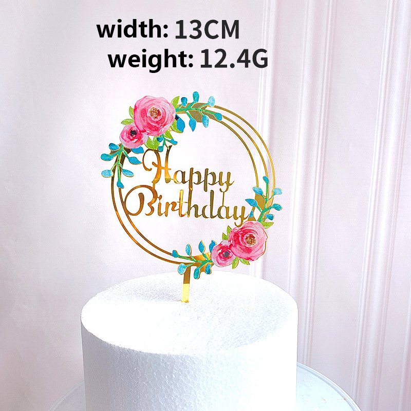 Wholesale Acrylic Fine Flower Cake Toppers Holiday Birthday Wedding & Christmas Easter New Year Cake Decorations