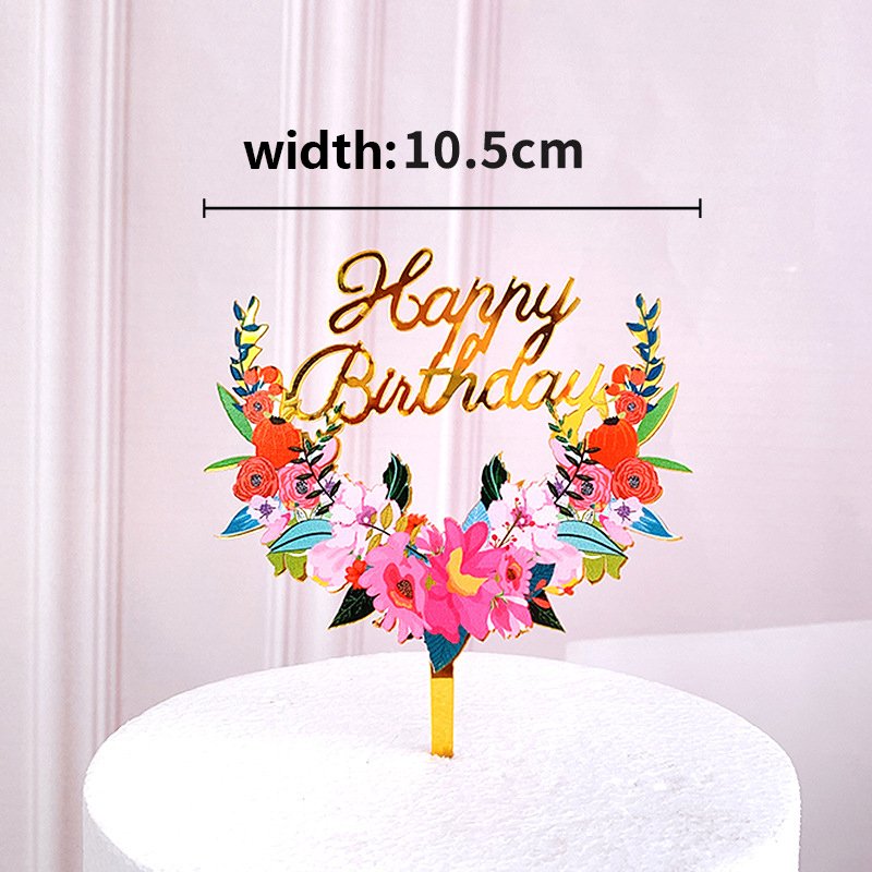 Wholesale Acrylic Fine Flower Cake Toppers Holiday Birthday Wedding & Christmas Easter New Year Cake Decorations