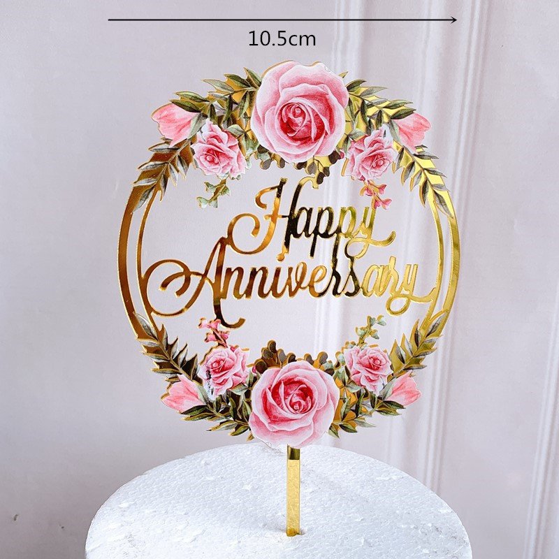 Wholesale Acrylic Fine Flower Cake Toppers Holiday Birthday Wedding & Christmas Easter New Year Cake Decorations