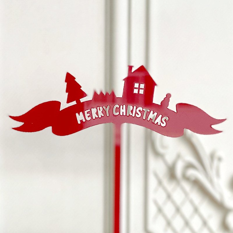 New christmas Elk star cake decoration plug-in christmas tree party dress up card christmas cake topper