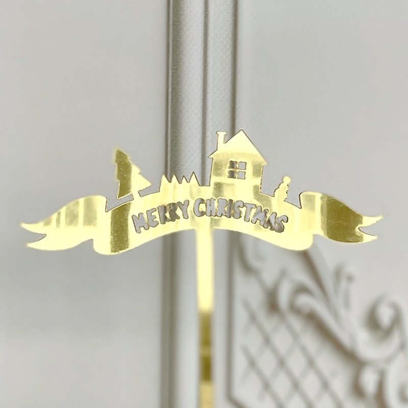 New christmas Elk star cake decoration plug-in christmas tree party dress up card christmas cake topper