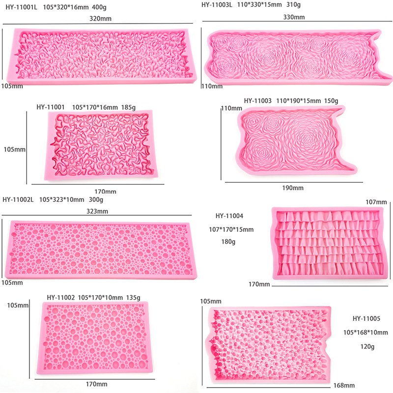 Wholesale 3D Fondant Wrinkles Silicone Molds Fondant Chocolate Molds for Baking Cake Baking Pastry Tools Lengthen Cake Rim Model